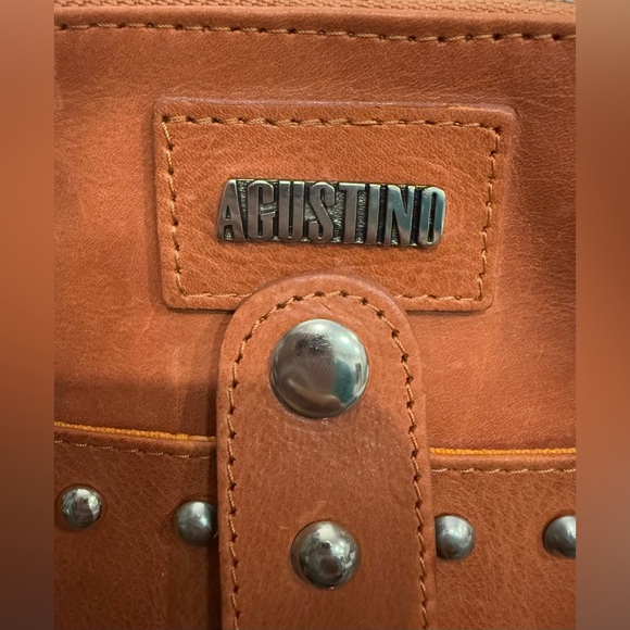Agostino Leather Crossbody Bag – Studded, Chain Strap, Custom Hardware - Picture 4 of 6